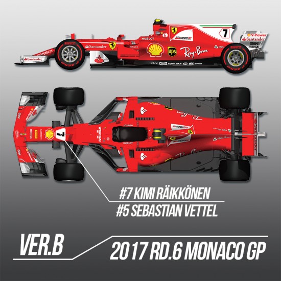 1/12 Ferrari SF70H Ver.B: 2017 Rd.6 Monaco GP #5 S.Vettel/#7 K.Raikkonen