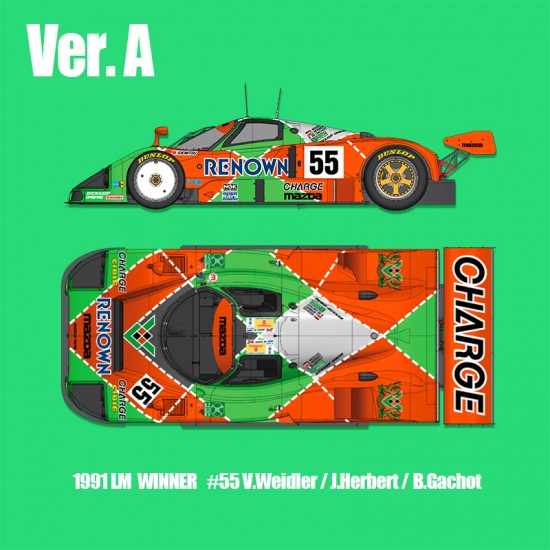 1/43 Multi-Material Kit: Mazda 787B Ver.A: 91 LM 24h #55 V.Weidler/J.Herbert/B.Gachot