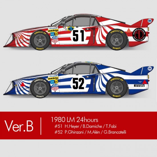 1/12 Full Detail Kit: Lancia Beta Montecarlo Turbo Ver.B 1980 LM 24h Race #51 #52
