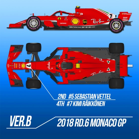 1/12 Proportion Kit: Ferrari SF71H Ver.B '18 Rd.6 Monaco GP #5 S.Vettel/#7 K.Raikkonen