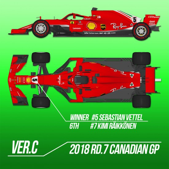 1/12 Proportion Kit: Ferrari SF71H Ver.C '18 Rd.7 Canadian GP #5 S.Vettel/#7 K.Raikkonen