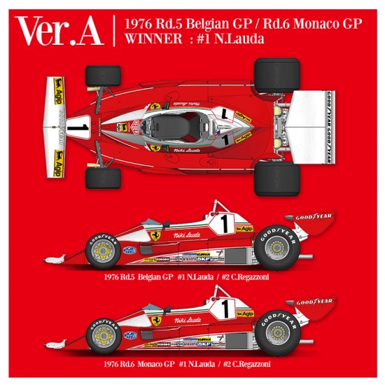 1/12 Full Multimedia kit: Ferrari 312T2 Ver.A 1976 Rd.5/Rd.6 #1 N.Lauda/#2 C.Regazzoni
