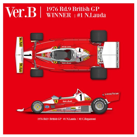 1/12 Full Multimedia kit: Ferrari 312T2 Ver.B 1976 Rd.6 #1 N.Lauda/#2 C.Regazzoni