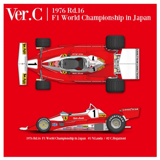 1/12 Full Multimedia kit: Ferrari 312T2 Ver.C 1976 Rd.16 F1 #1 N.Lauda/#2 C.Regazzoni