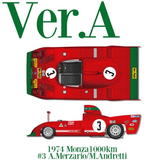 1/12 Multi-material Kit: Tipo33 TT12 Ver.A 1974 Rd.1 Monza 1000km Winner #3