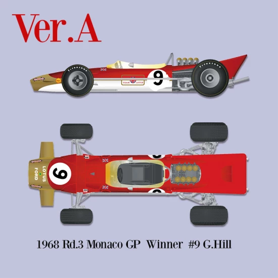 1/12 Multimedia kit - Lotus Type 49B Ver.A 1968 Rd.3 Monaco GP Winner #9 G.Hill