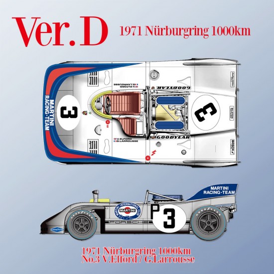 1/12 Porsche 908/3 Ver.D: 1971 Nurburgring 1000km 1st #3 V.Elford/G.Larrousse
