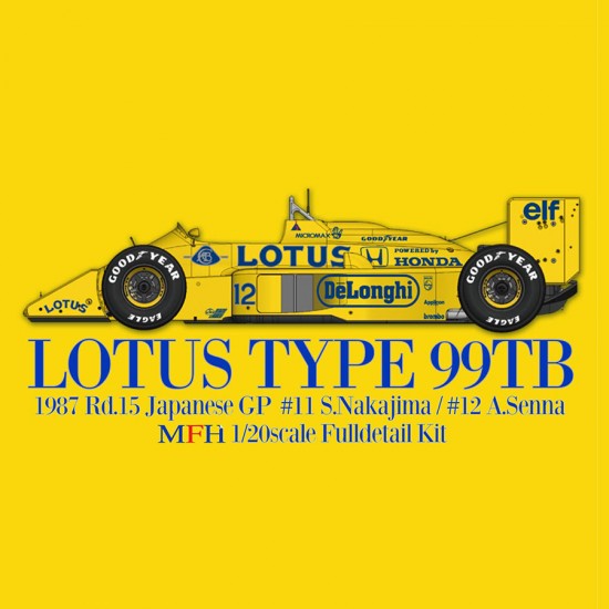 1/20 Full Detail Kit: Lotus Type 99TB 1987 Rd.15 Japanese GP #11 S.Nakajima #12 A.Senna