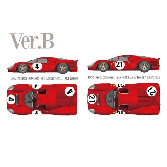 1/43 Ferrari 330 P4 Berlinetta Ver.B 1967 Monza 1000km #4 Sarte 24hours Race #21