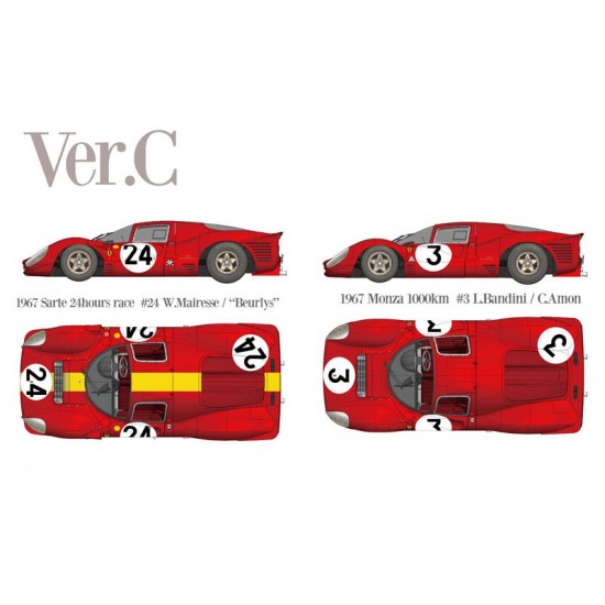 1/43 Ferrari 330 P4 Berlinetta Ver.C 1967 Sarte 24hours Race #24 Monza 1000km #3
