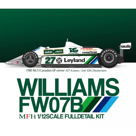 1/12 Williams FW07B 1980 Rd.13 Canadian GP Winner #27 Alan Jones/2nd #28 Carlos Reutemann
