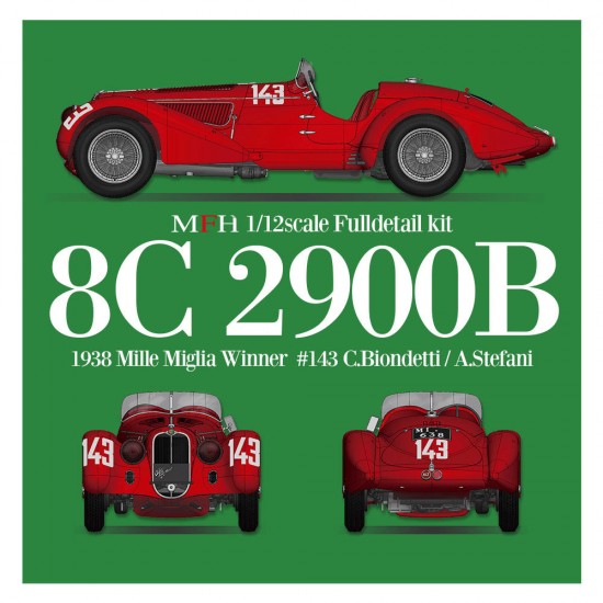 1/12 Alfa Romeo 8C 2900B Mille Miglia 1938 #143 C.Biondetti/A.Stefani #142 #141