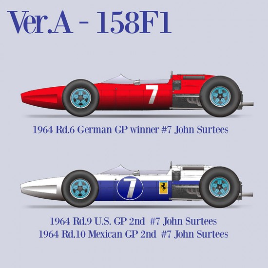 1/12 Ferrari 158F1 1964 German, US, Mexican GP #7 John Surtees