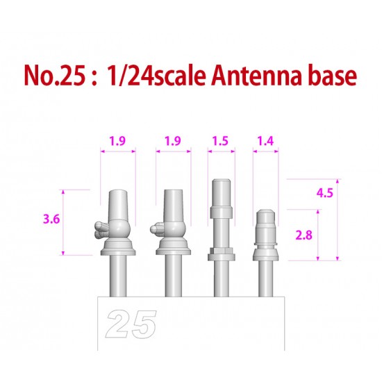 Metal Rivets Series No.25 for 1/24 Antenna Base