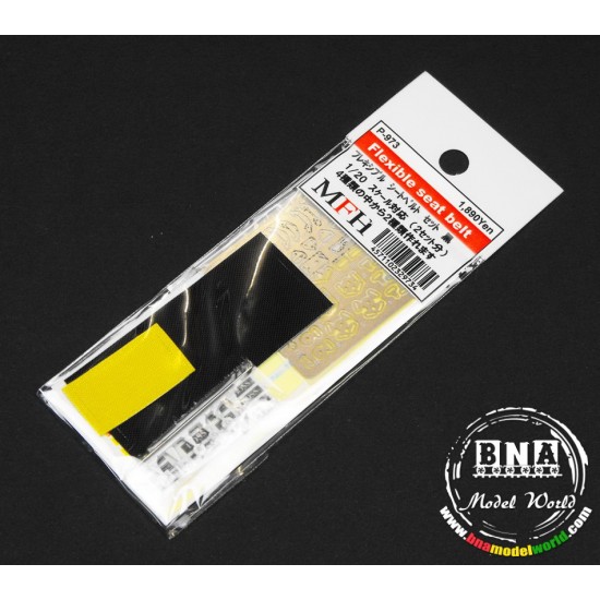 1/20 Flexible Seat Belt Black
