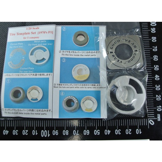 1/20 1970's GoodYear Logo Tyre Template Set