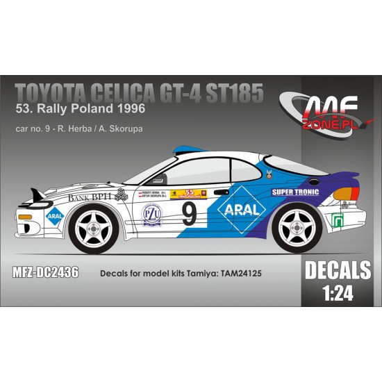 1/24 Toyota Celica GT-4 ST185 Herba 53 Rally Poland 1996 Decal for Tamiya 24125