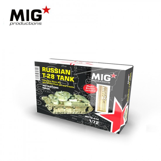1/72 Russian T-28 Tank Full Resin Kit w/PE Sheets