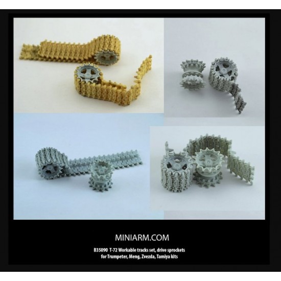 1/35 T-72A/B Tracks Set w/Extra & Drive Sprockets (RMsh) for Trumpeter/Meng/Tamiya kits