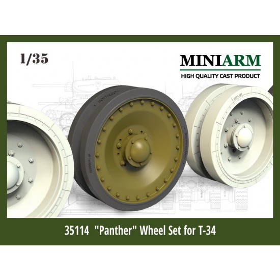 1/35 Panther Wheels set for Dragon/Zvezda T-34 kits