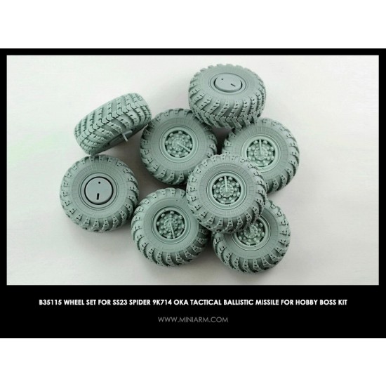1/35 SS23 Spider 9K714 OKA Tactical Ballistic Missile Wheels Set for Hobby Boss kits