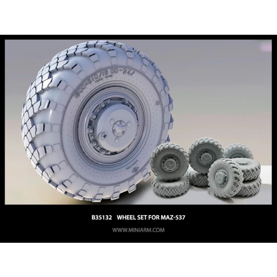 1/35 MaZ-537/KZKT- 7428 Sagged Wheels Set Vi-202 for Trumpeter kits (8pcs)