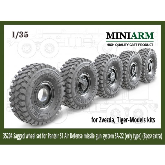 1/35 Pantsir S1 Air Defense Missile Gun System SA-22 Sagged Wheel set (early type)