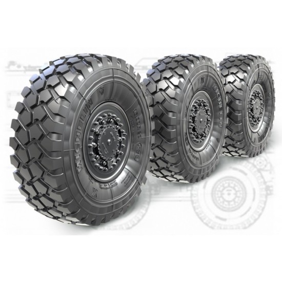 1/35 KamAZ-63968 Tuphoon-K Sagged Wheel set (6pcs) for Zvezda/Takom kits