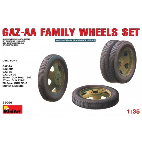 1/35 GAZ-AA Family Wheels Set (8 Wheels)