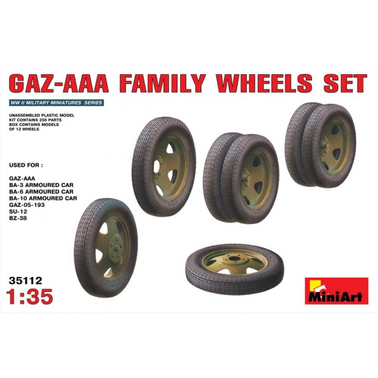 1/35 GAZ-AAA Family Wheels Set (12 Wheels) MiniArt 35112