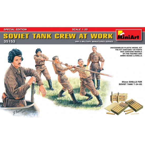 1/35 Soviet Tank Crew at work - Special Edition (5 figures+4 Ammo Boxes w/Shells)