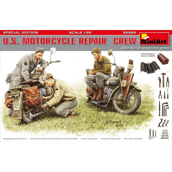 1/35 US Motorcycle Repair Crew [Special Edition] (2 Motorcycles & 3 Figures)