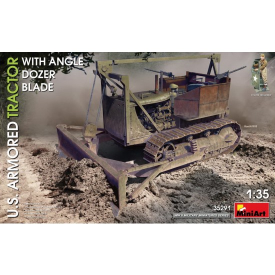 1/35 US Armoured Tractor w/Angle Dozer Blade & Crewmen