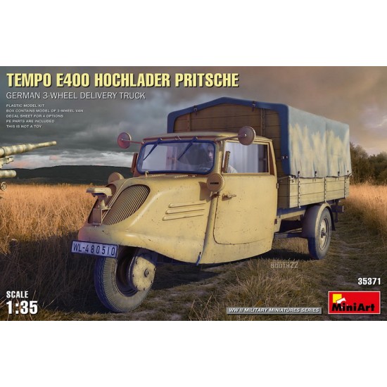 1/35 German Tempo E400 Hochlader Pritsche 3-Wheel Delivery Truck