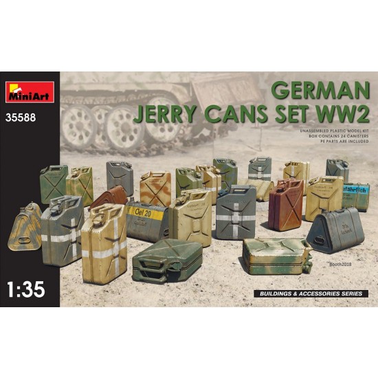 1/35 WWII German Jerry Cans Set (24pcs, 4 types, 2 assembling options)