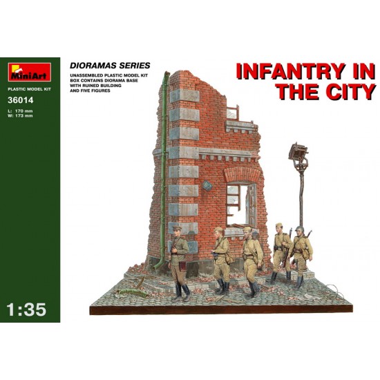 1/35 Infantry in the City (Ruined Building+5 figures+Diorama Base, Base Size: 173x170mm) 