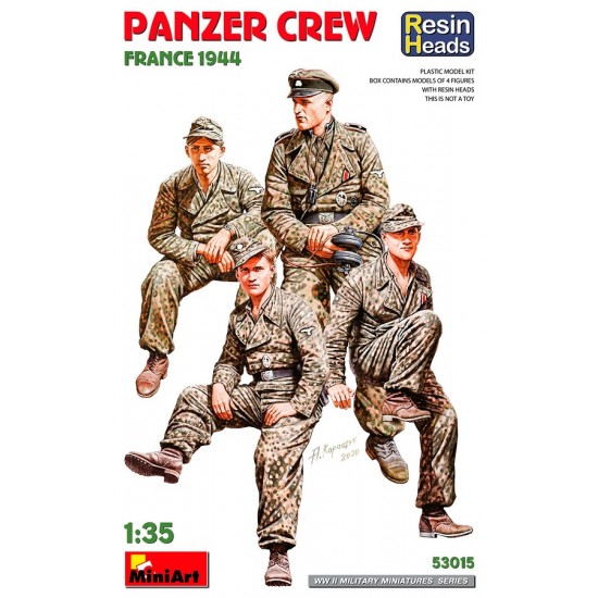 1/35 Panzer Crew, France 1944 Plastic Figures with Resin Heads