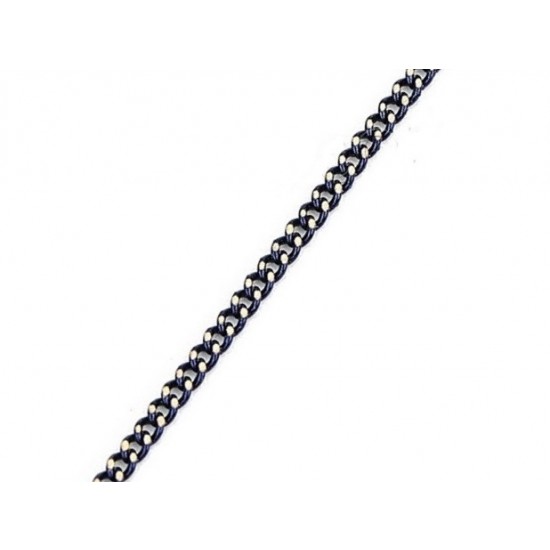 1m Twist Oval Black Chain (1.5 x 1.2 x 0.3mm)