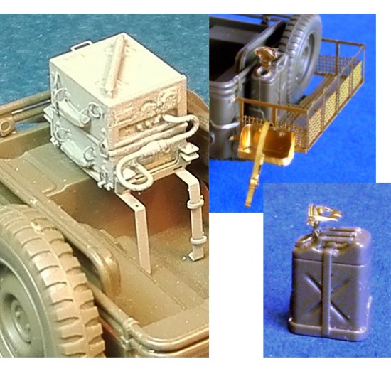 1/35 WWII US Jeep SCR-510/620 Radio & Stowage Rack set (3D printed resin & PE sheet)