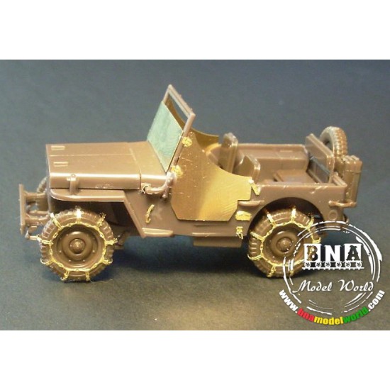 1/48 Photo-Etched Armour Parts for US WWII 1/4 Ton 4x4 Truck + Tyre Chains