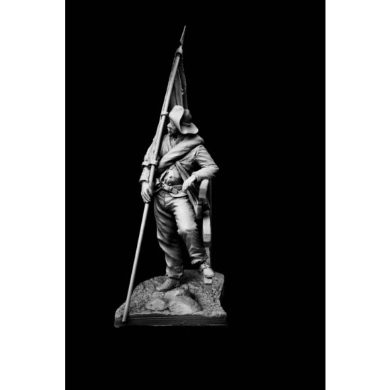 75mm Confederate Standard Bearer, American Civil War (1 figure w/diorama)