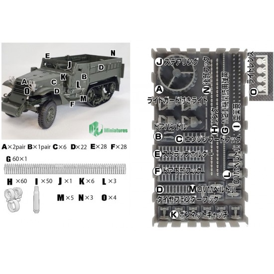 1/35 M3/M16 Half-Track Detail Up Set Ver.2 for Tamiya kit #35070 #35081