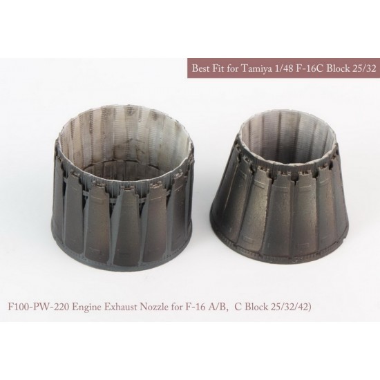 1/48 F-16 A/B, C/D Block 25/32/42 P&W Exhaust Nozzle Set for Hasegawa kits