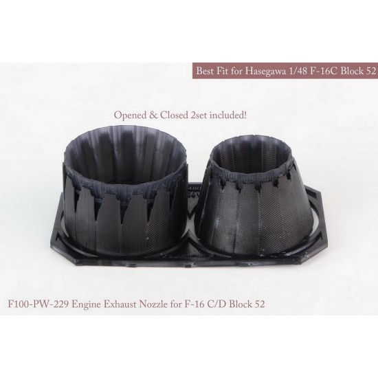 1/48 F-16 C/D Block 52 P&W Exhaust Nozzle Set for Hasegawa kits (Opened, Closed)