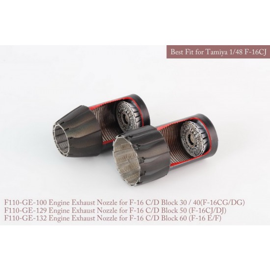 1/48 F-16 C/D Block 30/40/50/60 GE Exhaust Nozzle & After Burner Set for Hasegawa kits
