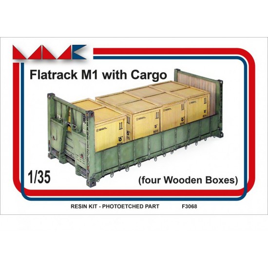 1/35 Flatrack M1 with Four Boxes Cargo (resin)