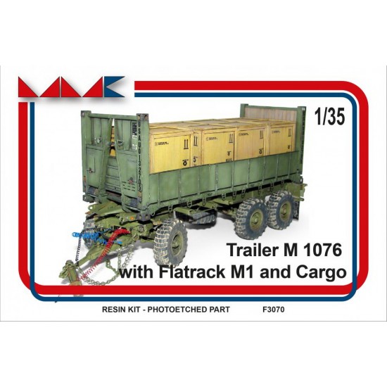MMK 1/35 M1076 Trailer with Flatrack M1 & Four Boxes Cargo (resin ...