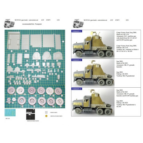 1/35 M915A1 Gun Truck Conversion Set for Trumpeter kits