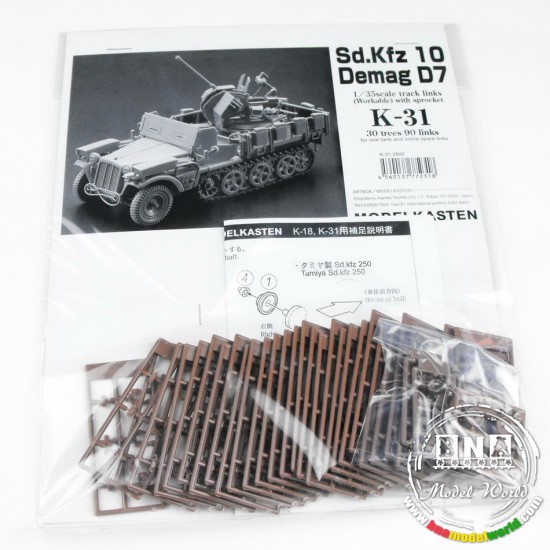 Workable Track Set for 1/35 SdKfz 10 Demag D7 (90 links) with Sprocket