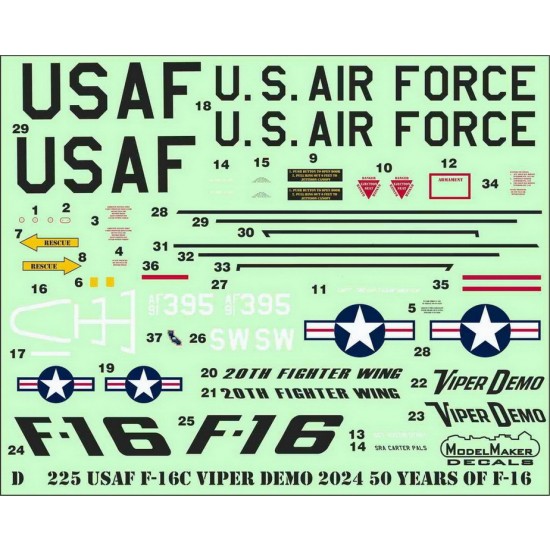 1/32 USAF F-16C Viper Demo 2024 50 Years of F-16 (decal)